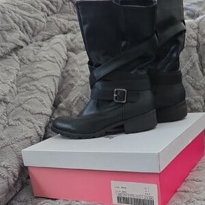 Black Leather Women's Boots